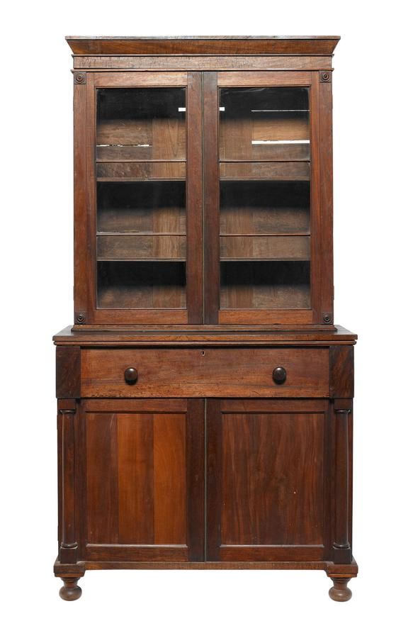 Australian Cedar Secretaire Bookcase with Fitted Interior Bookcases