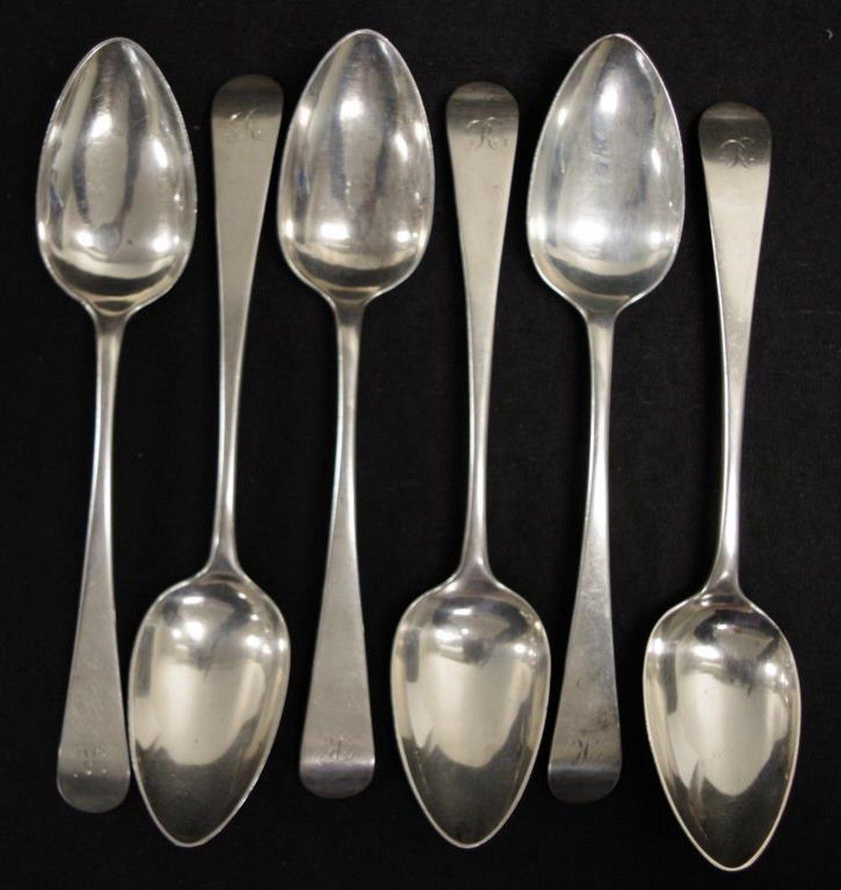III Scottish Silver Soup Spoons, Edinburgh 1802 Flatware