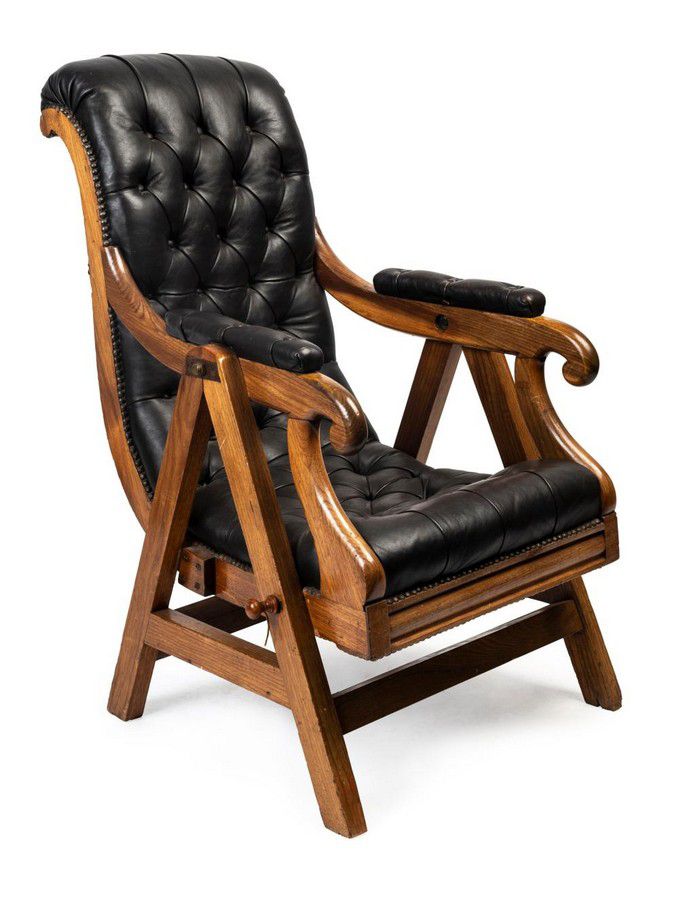 Colonial Tasmanian Blackwood Rocking Chair with Leather Upholstery