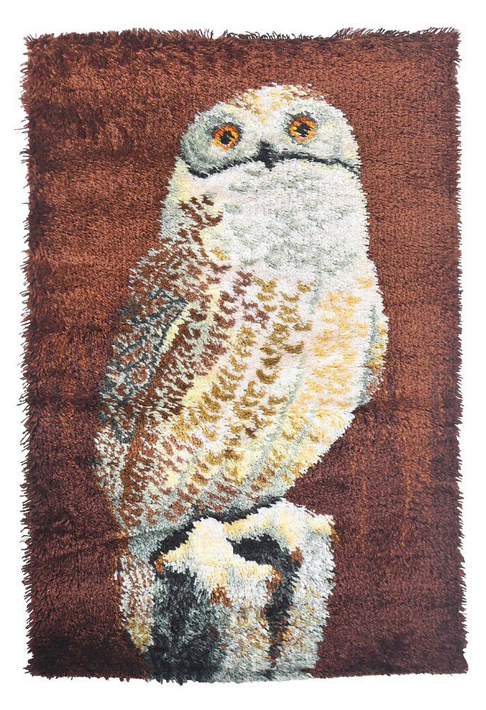 Scandinavian Owl Wall Hanging from the 1960s Zother Textiles & Fabrics
