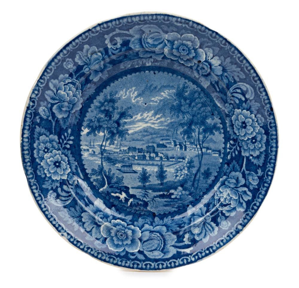 'Hobart Town' circa 1825, Staffordshire earthen ware plate with