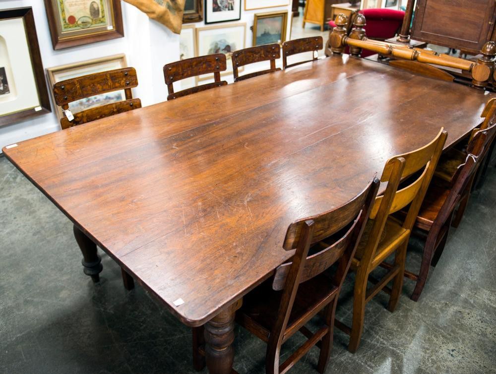A farmhouse kitchen table, Australian cedar, circa 1870s, top… Tables