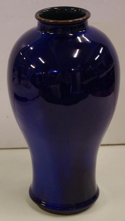 Royal Doulton Blue Glaze Stoneware Vase 25cm Height Royal Doulton