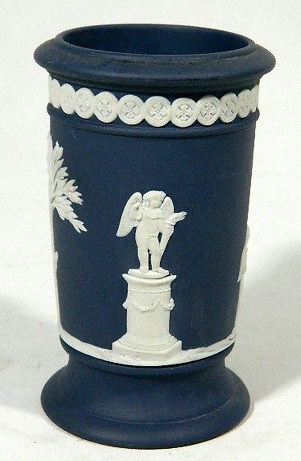 Navy Blue Wedgwood Jasperware Vase 13 cm Height Wedgwood Ceramics
