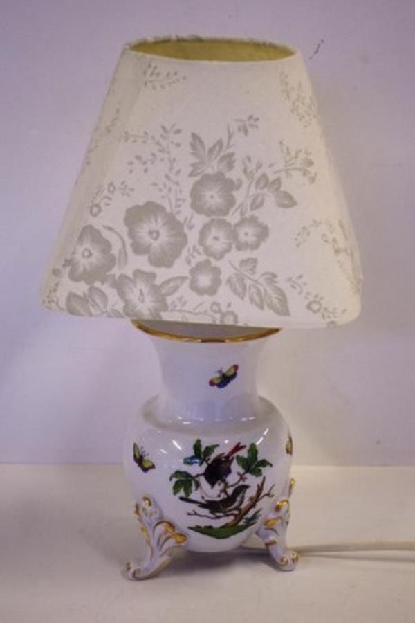32cm Herend Porcelain Lamp Zother 20th Century European Ceramics