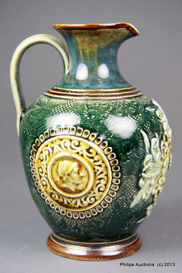 Doulton Lambeth Stoneware Jug with Floral Motifs Royal Doulton Ceramics