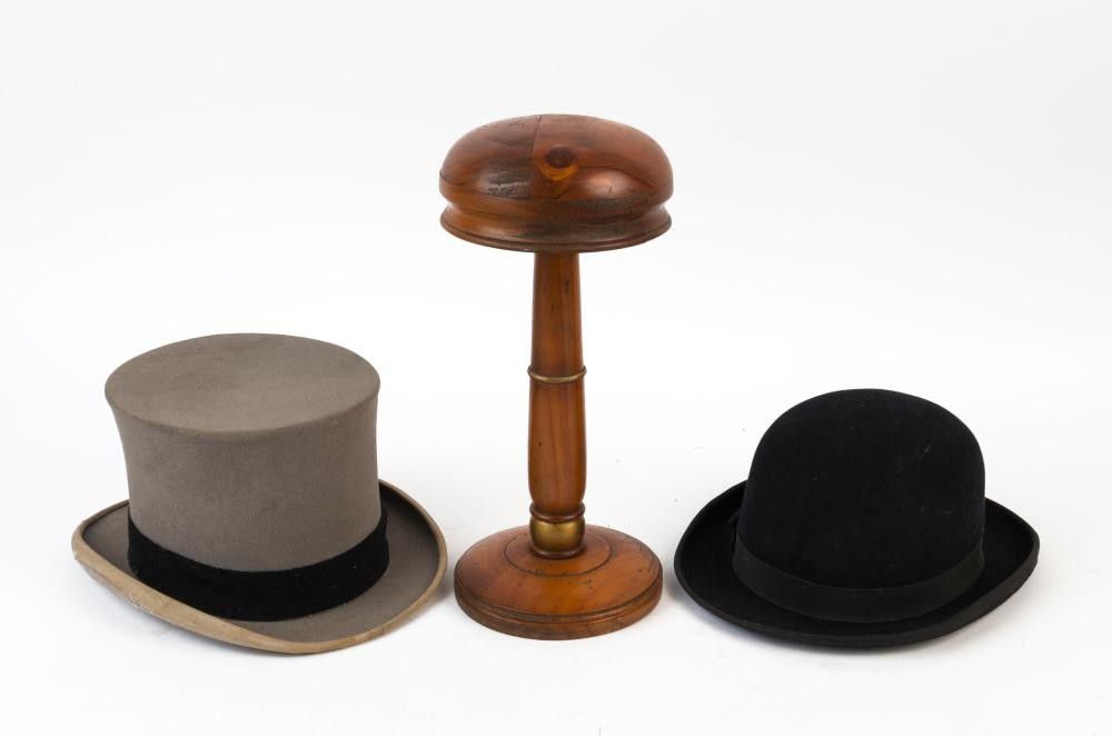 Antique Hat Display Set with Stand and Hats Zother Small Wooden Items