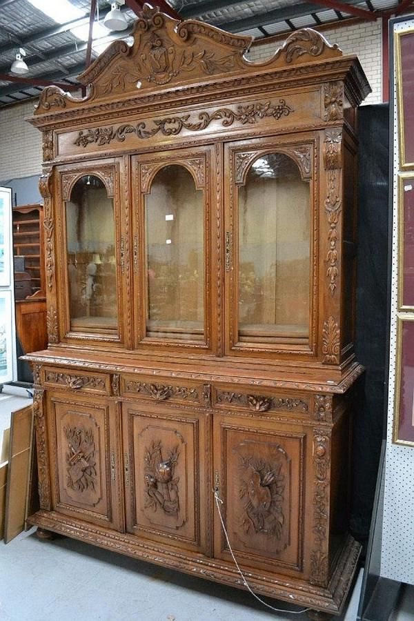 Henri II Glazed Door Bookcase French Antique Bookcases Furniture
