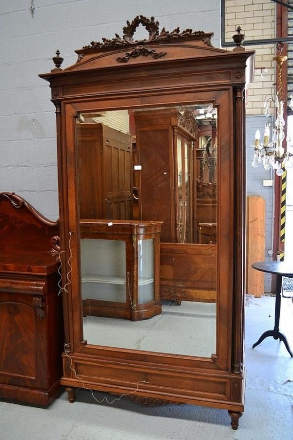 French rosewood single door armoire, approx. 214 cm x 115 cm