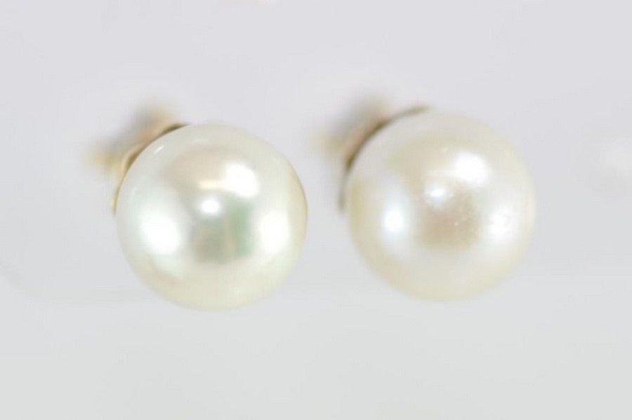 Gold and Pearl Earrings with Screw Fittings Earrings Jewellery