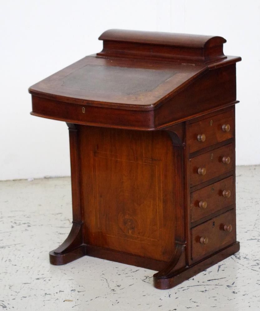 Antique Inlaid Walnut Davenport Desk 78 cm High Davenports Furniture