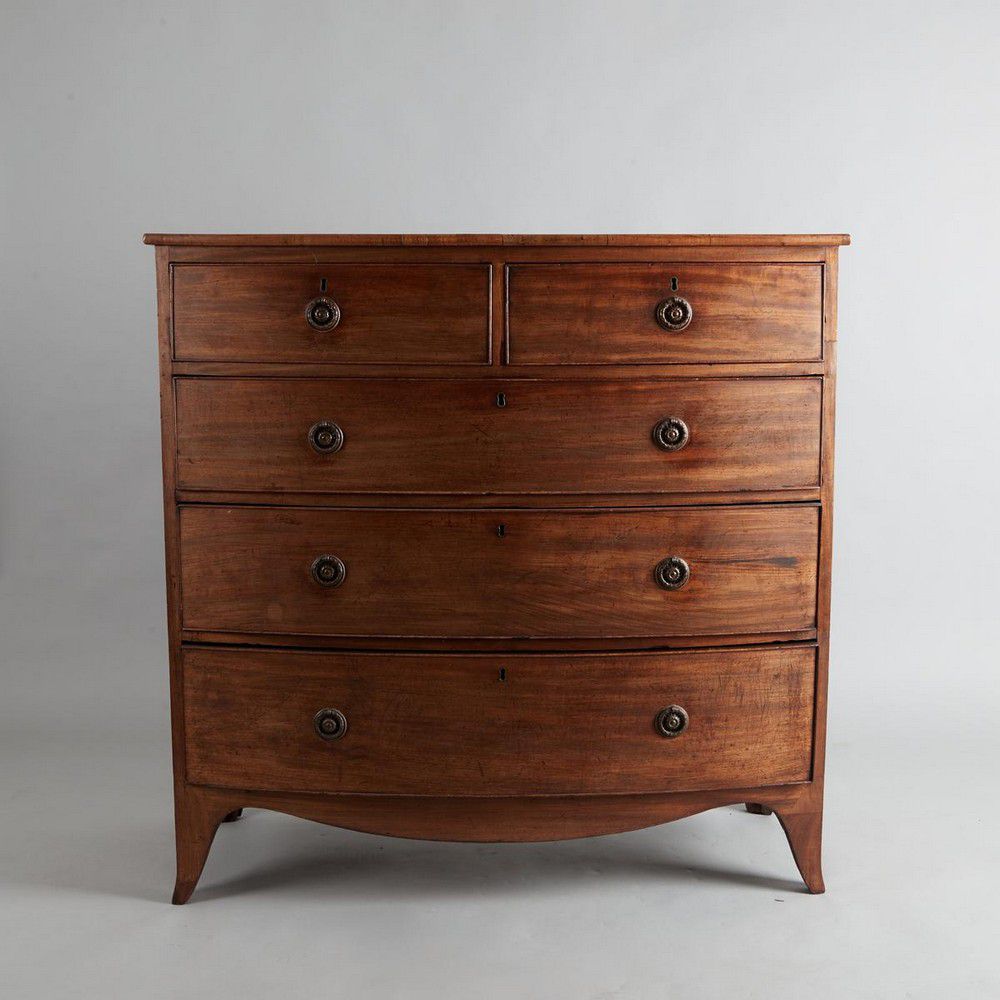 Regency Bow Front Mahogany Chest of Drawers Chests of Drawers Furniture