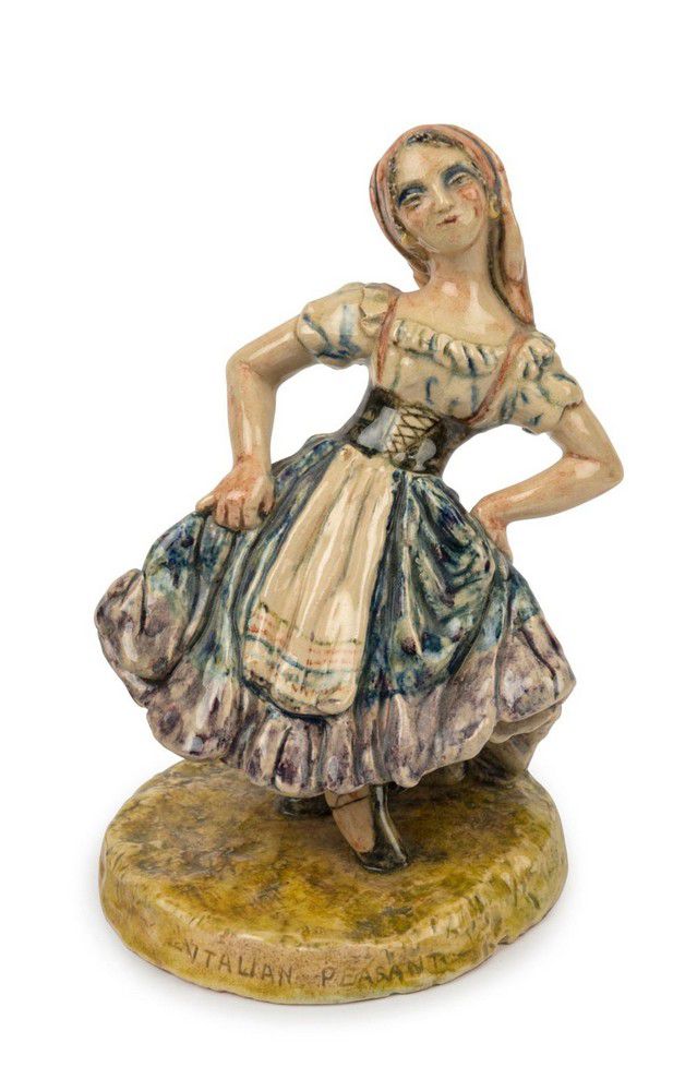 Italian Peasant Pottery Statue, 20 cm, John Stephens Collection