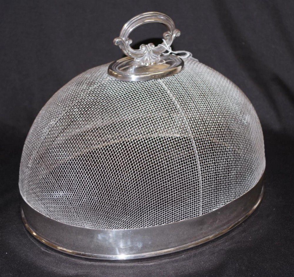Silver Plate Meat Dome with Removable Handle Zother Silver Plate