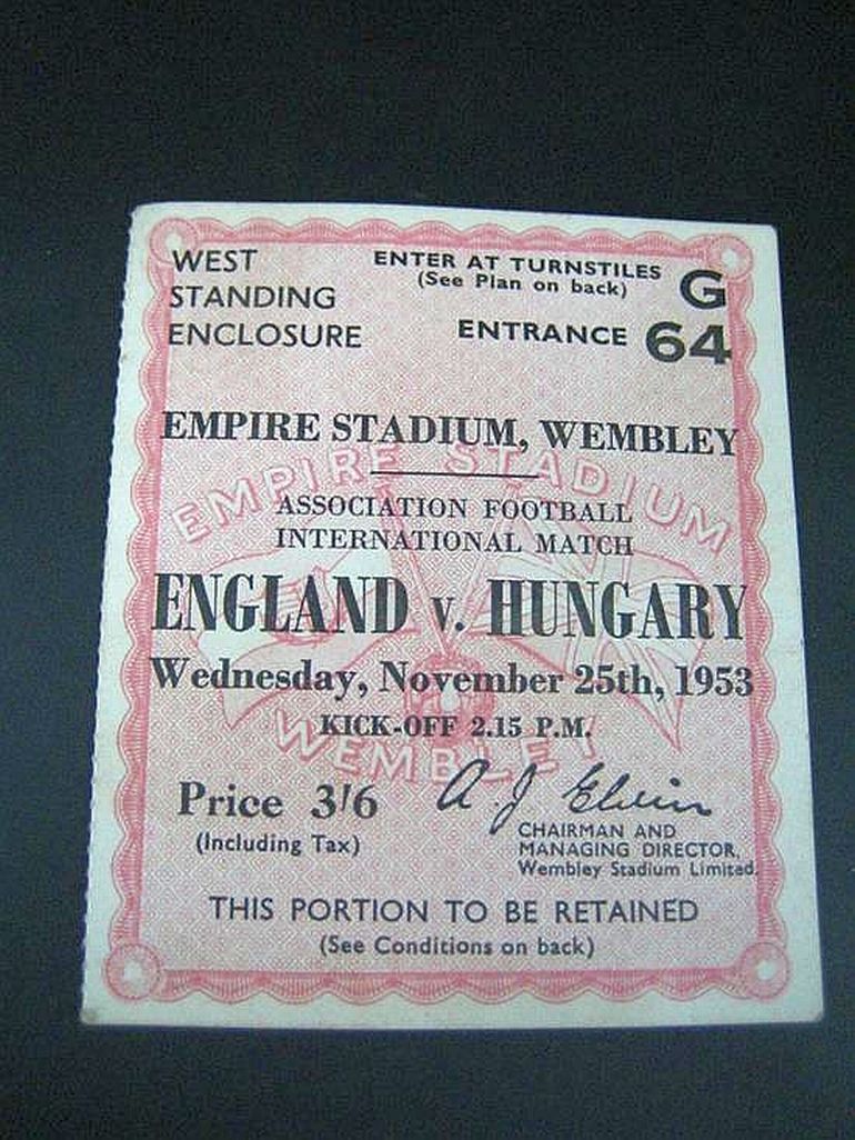 An international Association football Ticket 'England V