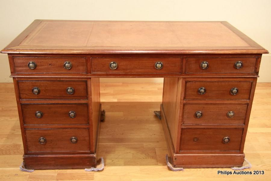 Victorian Mahogany Twin Pedestal Desk Desks zOther Furniture
