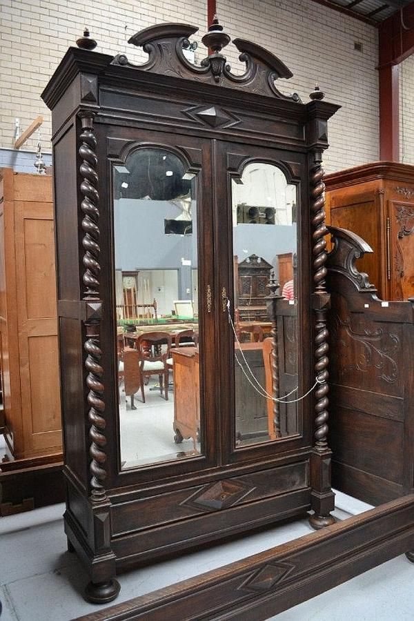 French Henri II Armoire Antique TwoDoor, 270cm Height Wardrobes