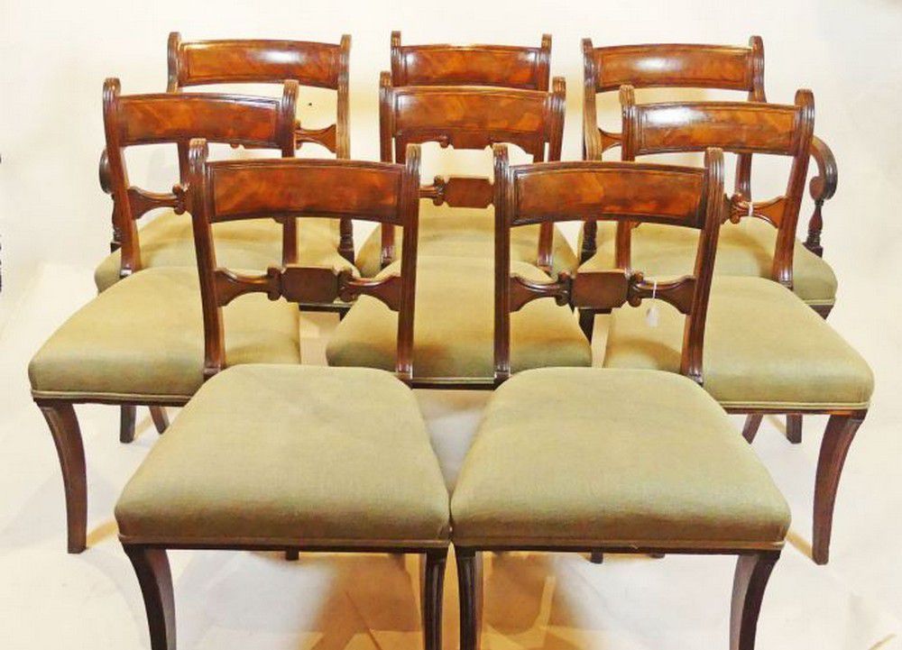 Regency Mahogany Dining Chairs Set Seating Sets of Chairs Furniture