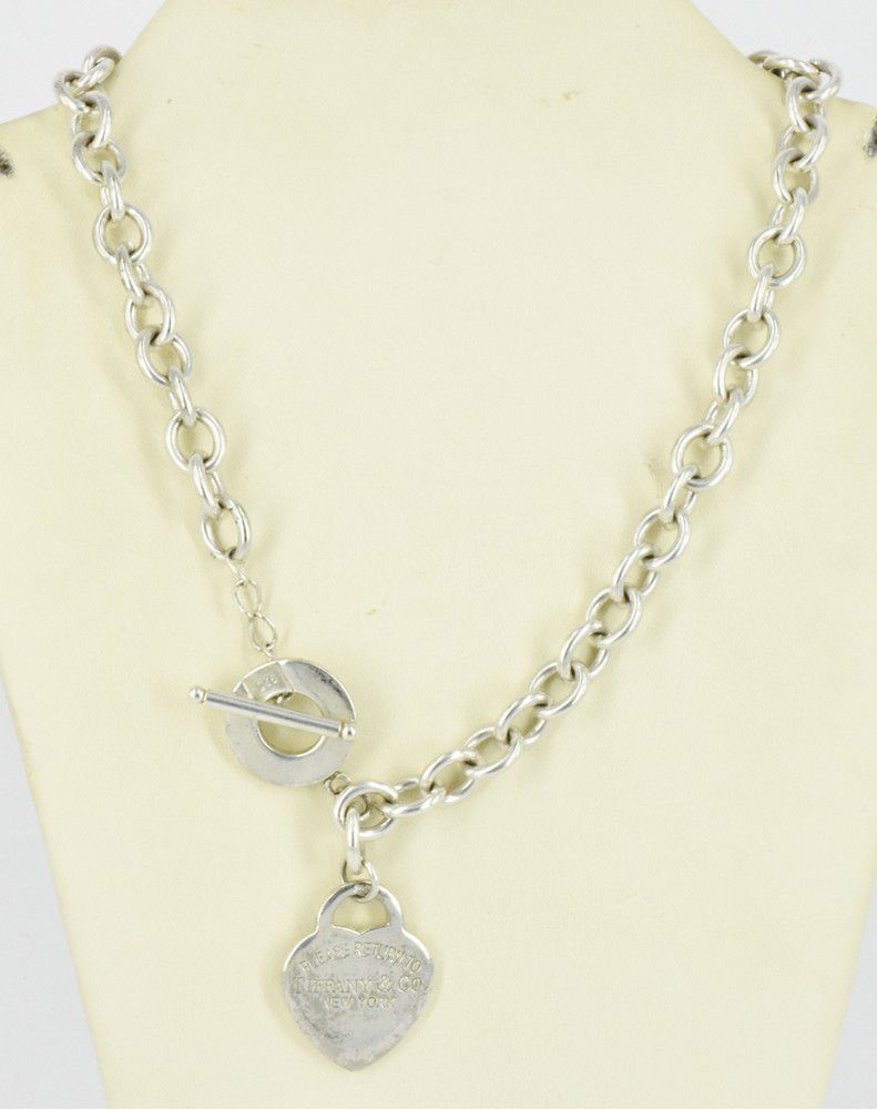 Tiffany Sterling Silver Heart Pendant Necklace Pendants/Lockets