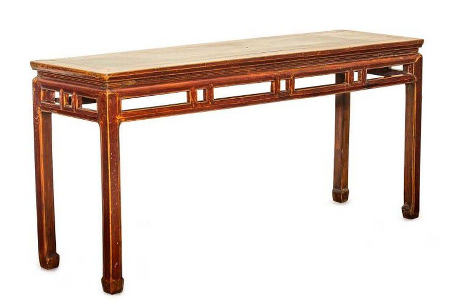 Red Lacquer Chinese Hall Table, 173cm Furniture Oriental