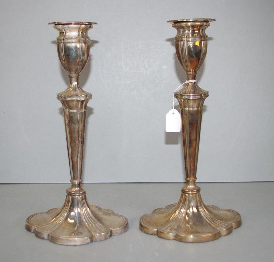 1968 London Hallmarked Sterling Silver Candlesticks (Pair) Candelabra