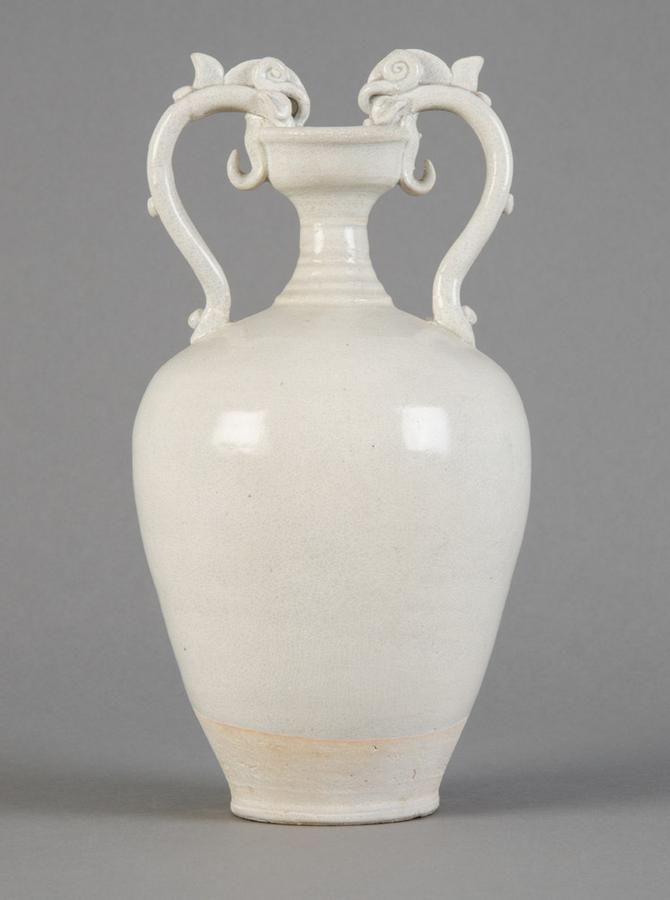 Green Glazed Tang Dynasty Amphora with Dragon Handles Asian Antiquities