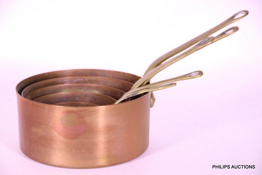 Vintage French Copper Saucepan Set Copper Metalware