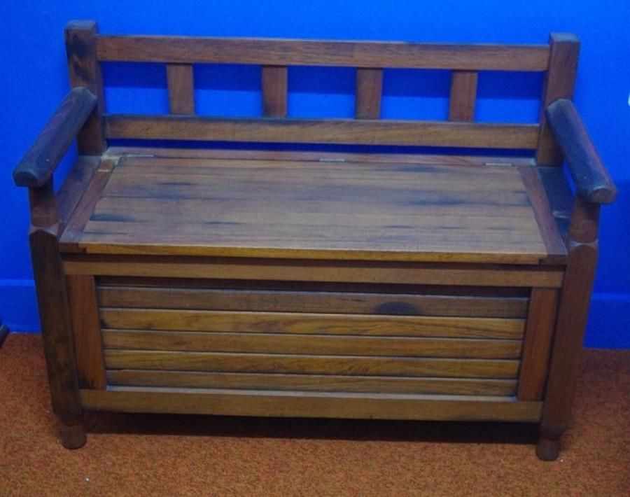 Timber Monk's Bench with Lift Seat Storage Seating Benches/Pews Furniture
