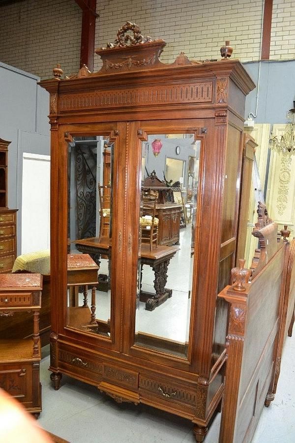 French Walnut Henri II Armoire 270cm Height Wardrobes Furniture