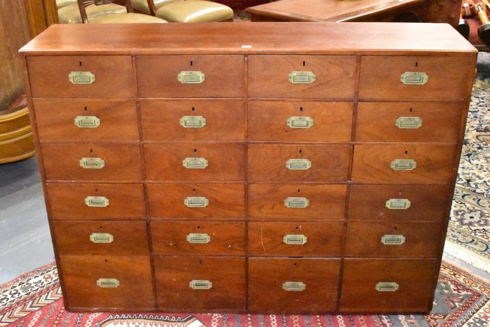 24Drawer Cedar Apothecary Chest with Brass Handles Chests of Drawers