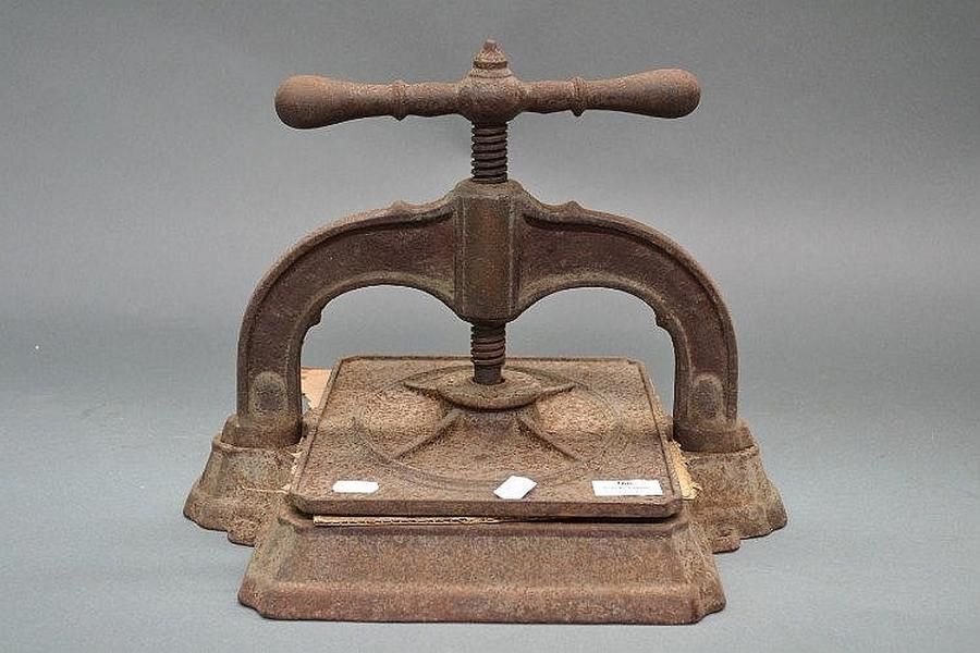 French Antique Cast Iron Book Press 30cm Cast Iron Metalware