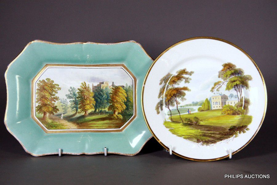 Wedgwood Plates, Circa 1810, Nuneham and Hardwick Views Wedgwood