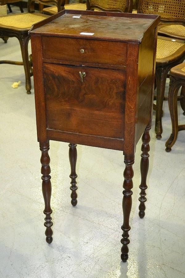 European Walnut Nightstand Antique Bedside Furniture