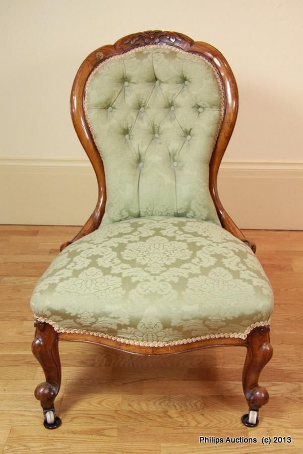 Victorian Mahogany Lady's Chair with Foliate Embellishment Seating
