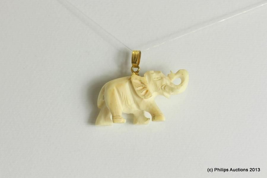 UpwardTrunk Elephant Ivory Pendant Pendants/Lockets Jewellery