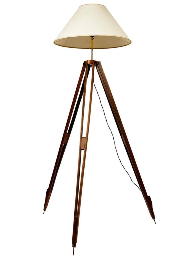 Tripod floor lamp early 20th century with cream shade. Height… Lamps