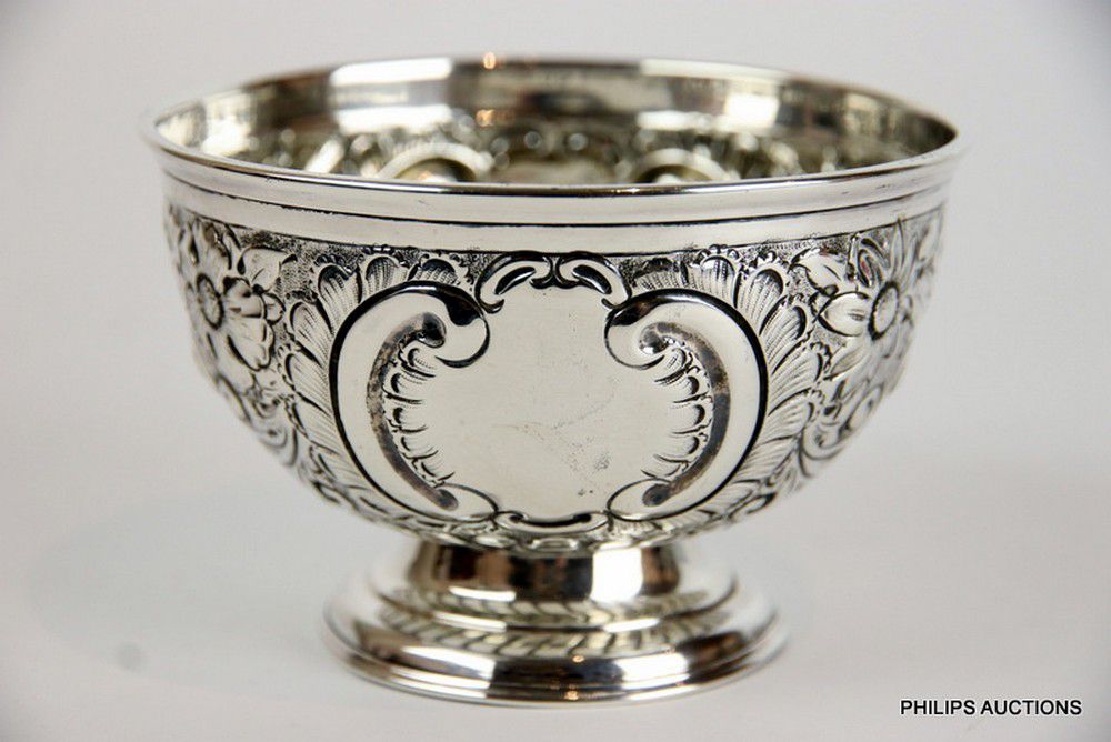 Victorian Sterling Silver Rococo Pedestal Bowl Bowls, Comports and Dishes Silver