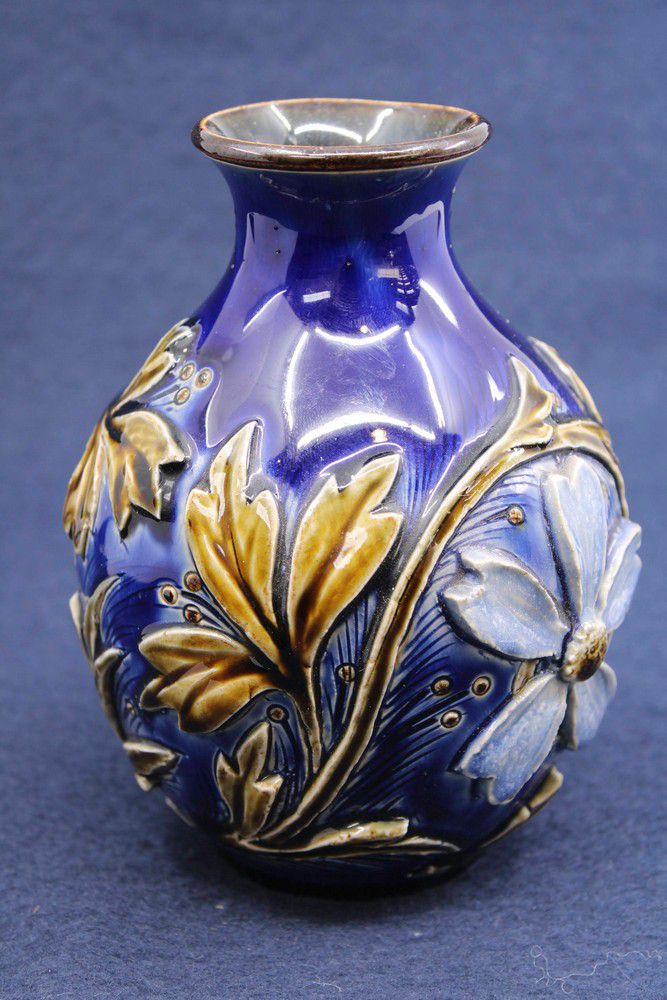 Blue and Brown Doulton Lambeth Vase, 1884 Royal Doulton Ceramics