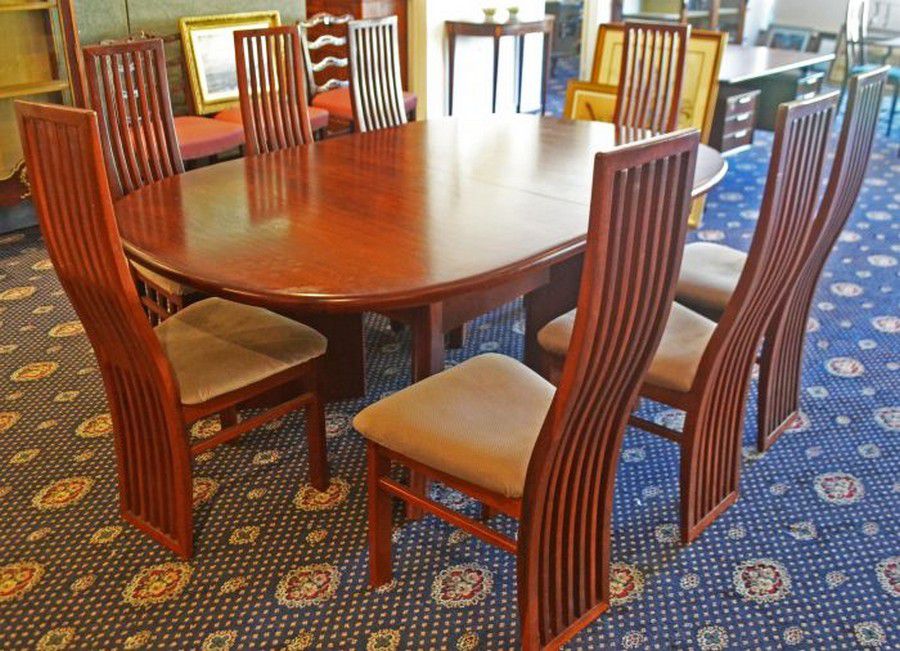 Modern Slat Back Dining Chairs in Jarrah Upholstery Australian