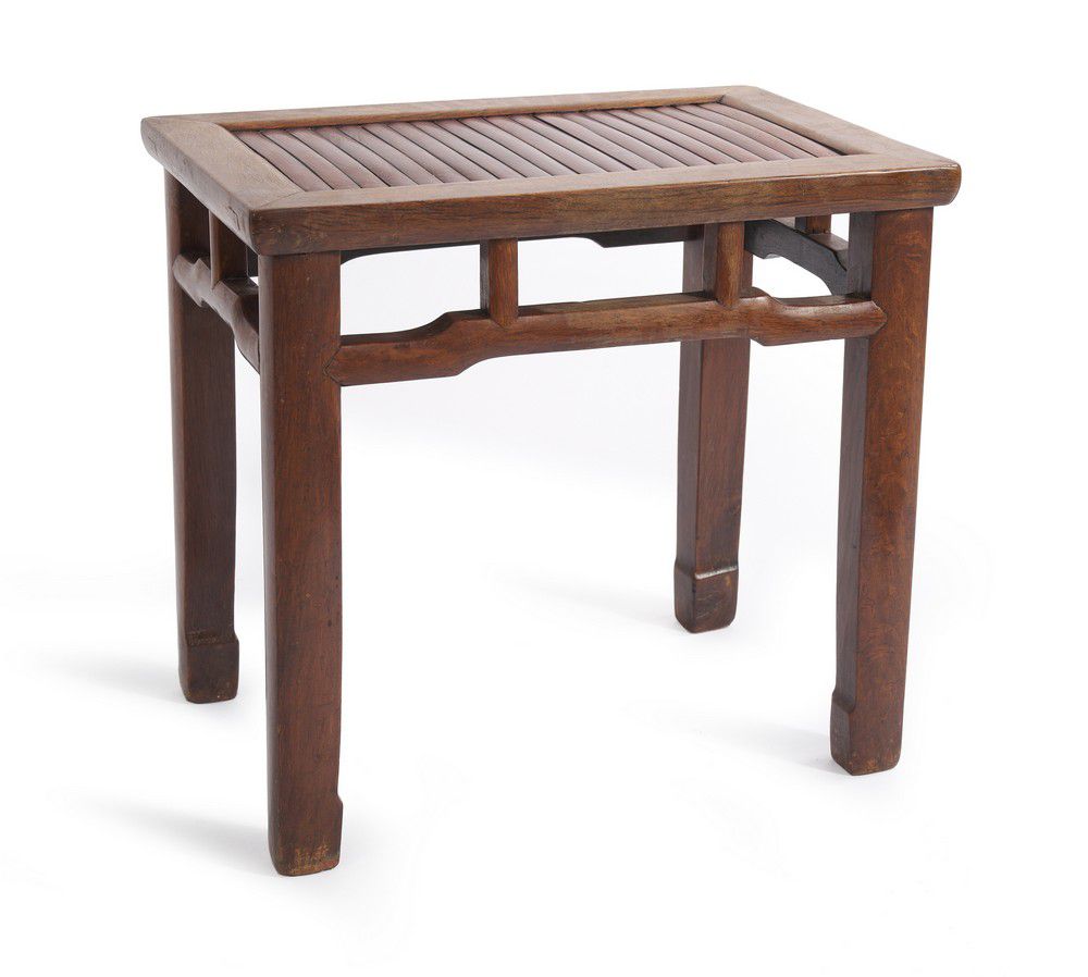 BambooInset Oak Stool, Qing Dynasty Furniture Oriental