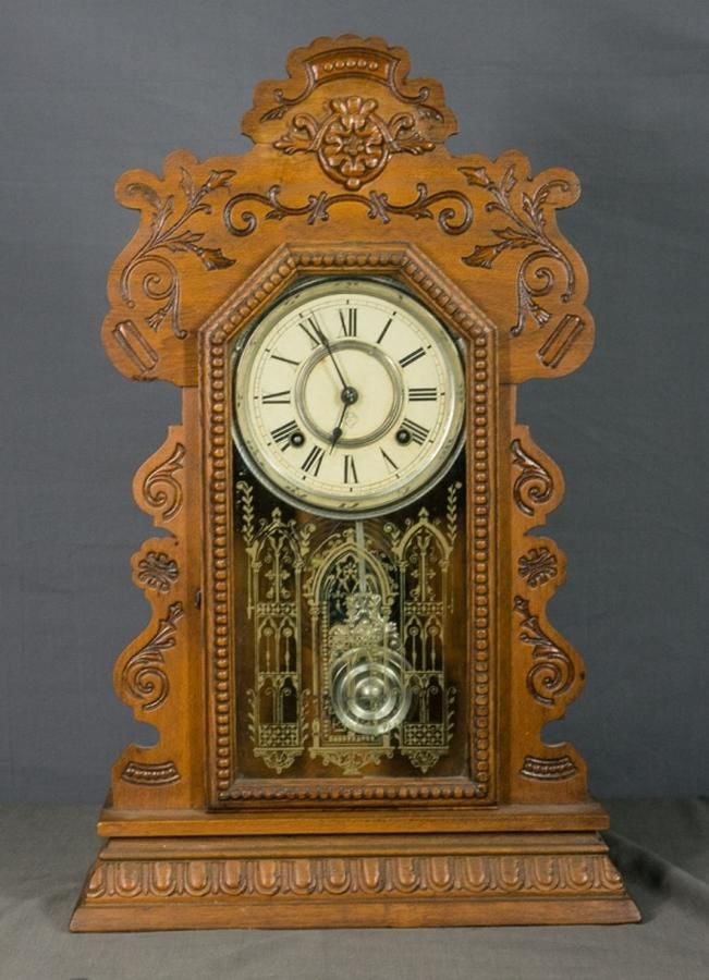 Ansonia Cottage Clock with Key and Pendulum Clocks Zother