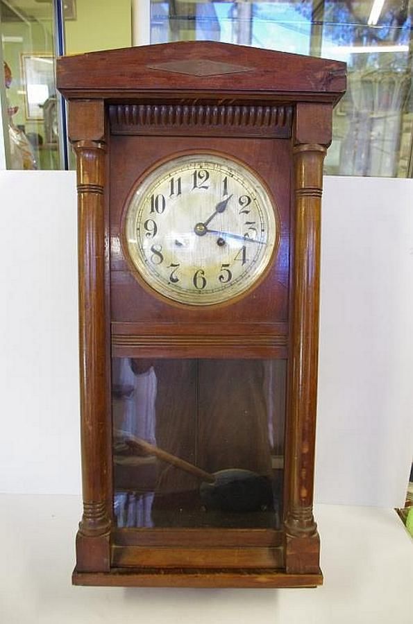 European Vintage Wall Clock with Key & Pendulum 76cm Clocks Wall