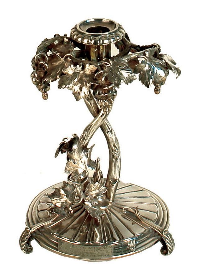 Victorian Grapevine Silver Candlestick Candelabra/Candlesticks Lighting