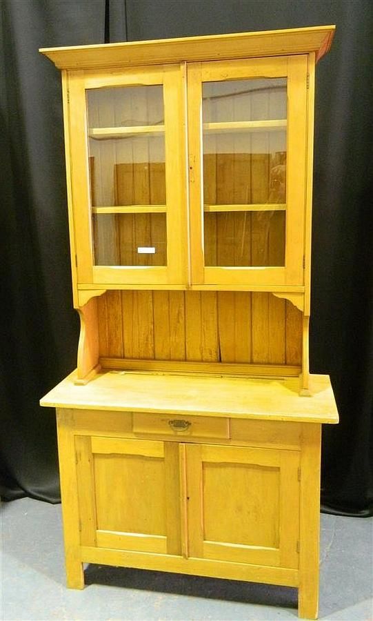 Kauri Pine Kitchen Dresser with Meat Safe & Cupboards