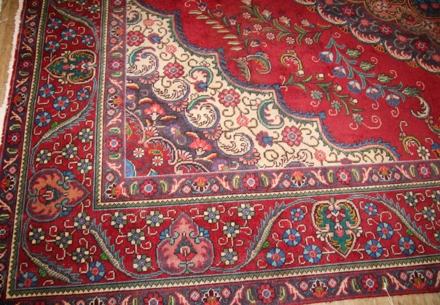 Burgundy Medallion Marand Antique Carpet 384x294cm Rugs & Carpets