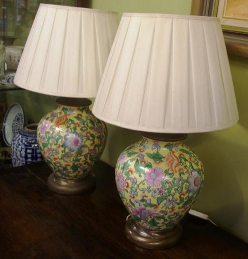 Silkshaded Oriental Table Lamps by Paul Kenny Lamps Table & Desk Lighting