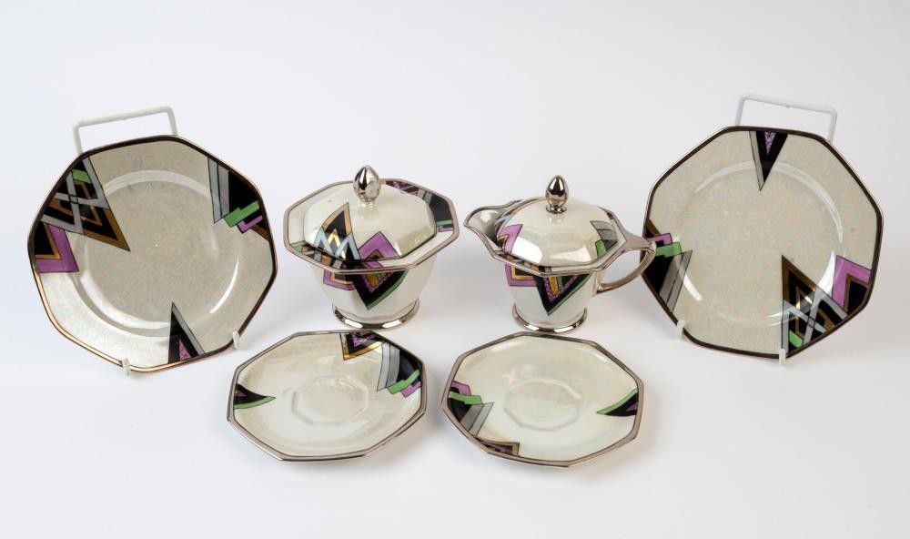 Noritake Art Deco Tea Set 6 Pieces Ceramics Japanese Oriental