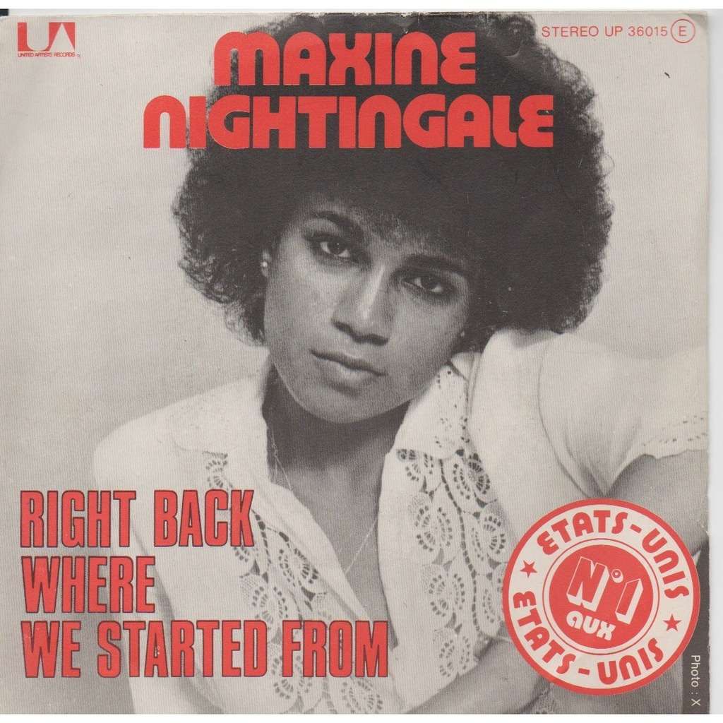 Right back where we started from / believe in what you do de Maxine