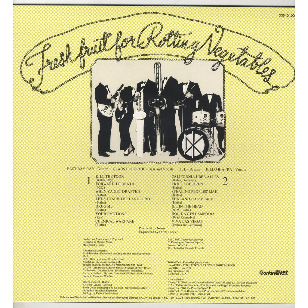 Fresh fruit for rotting vegetables by Dead Kennedys, LP with irenasl