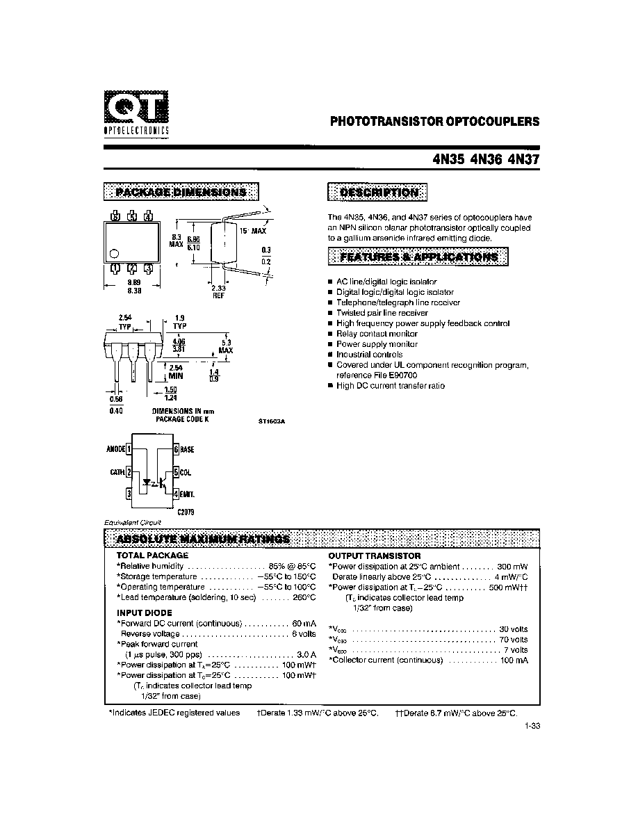 4n36 Optocoupler Pinout Equivalent Datasheet And Other Details Images